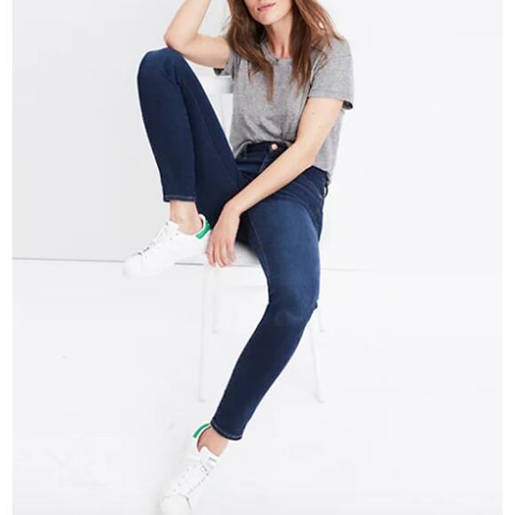 Madewell 10" High-Rise Skinny Haynes Dark Vintage Wash Denim Jeans, Size 25 - Picture 3 of 13